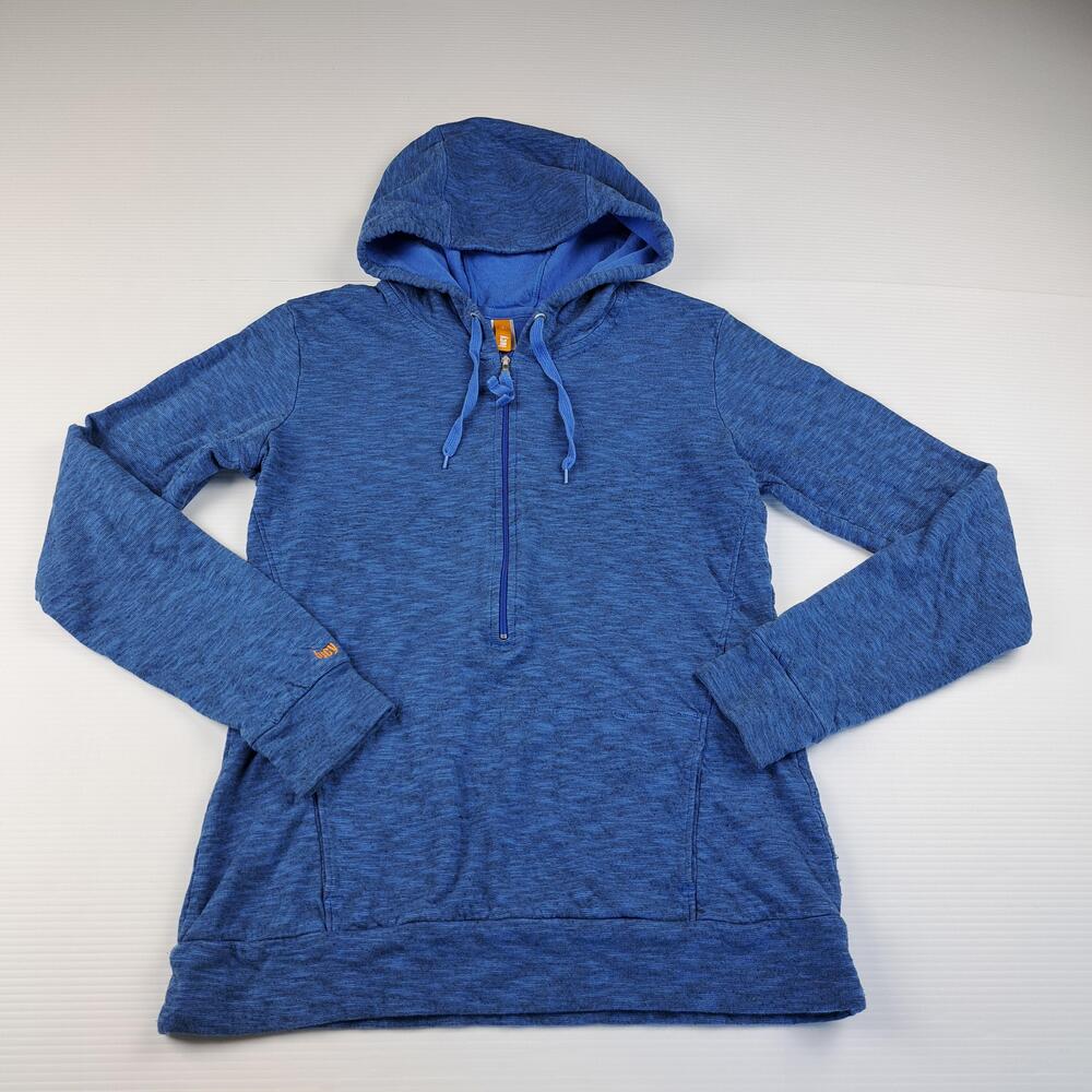 Lucy Hoodie Womens Small Blue 1/2 Zip Pullover Knit Sweatshirt Top Activewear